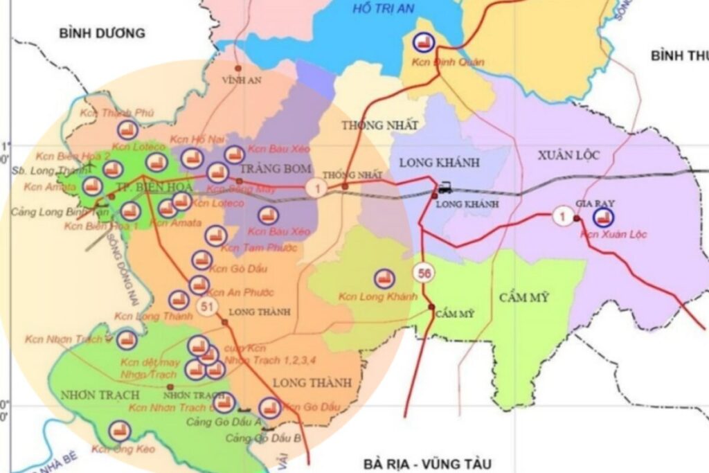 UBND tỉnh Đồng Nai công bố 14 KCN quan trọng ưu tiên gọi đầu tư đến 2030, tổng diện tích hàng hóa héc-ta, gắn với sân bay Long Thành.