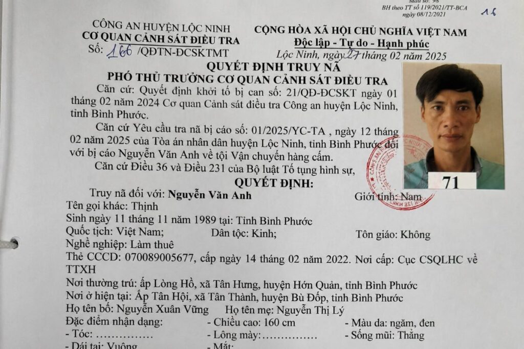 TP Đồng Nai bắt giữ Nguyễn Văn Anh, đối tượng bị truy nã về tội buôn bán hàng cấm sau 1 năm lẩn trốn tại TP Hồ Chí Minh.