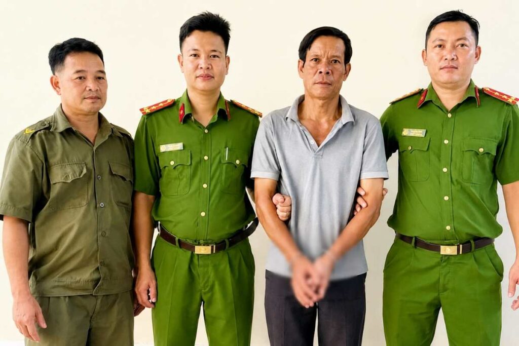 Nguyễn Hữu Đức bị bắt sau 6 năm trốn truy nã về tội lạm dụng tín nhiệm chiếm đoạt tài sản tại Đồng Nai.