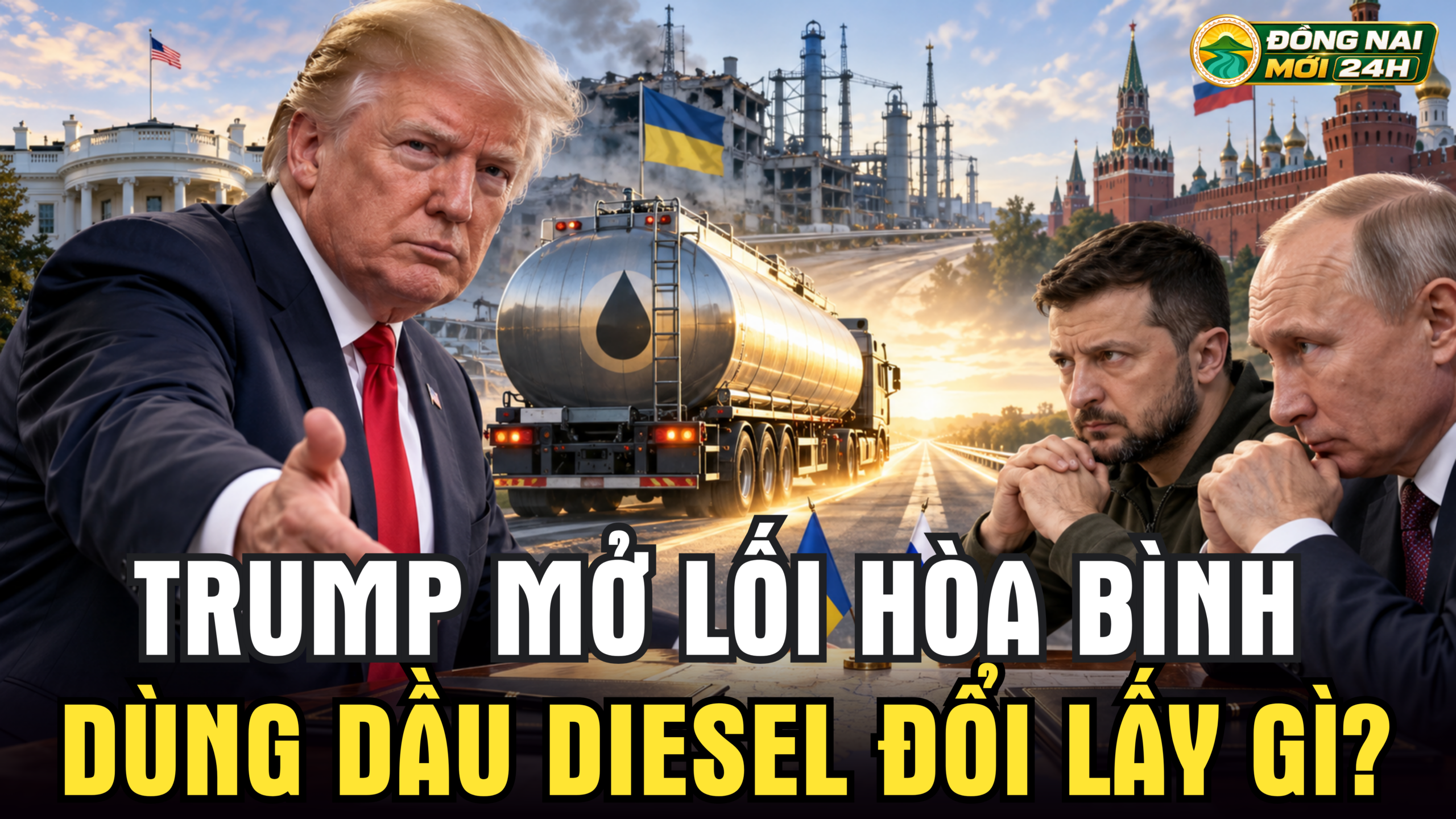 Trump thúc thỏa thuận dầu diesel và đình chiến năng lượng nhằm mở lại đàm phán Nga - Ukraine, trong khi căng thẳng Iran và Biển Đỏ vẫn gia tăng.