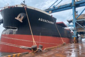 Tàu AQUACHARM bị bắt giữ 30 ngày để giải quyết tranh chấp sau vụ va chạm làm hư hỏng cầu cảng Hòa Phát Dung Quất
